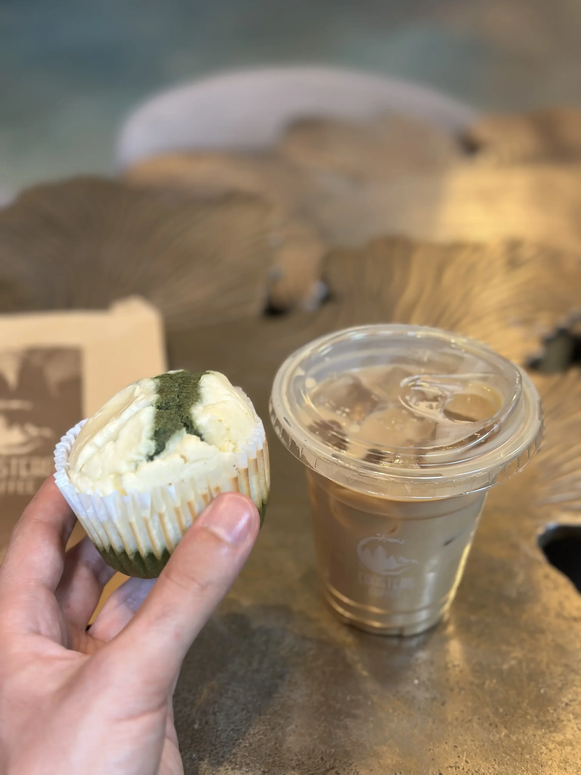 Fresh latte and pastry at Coasters Coffee Shop in New Westminster
