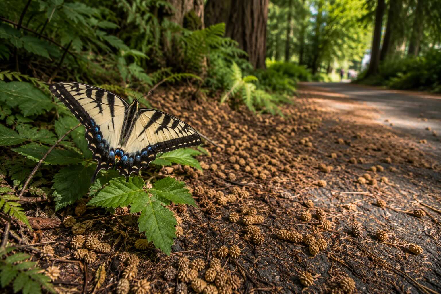 swallowtail butterfly vancouver yellow tiger stripe summer boom