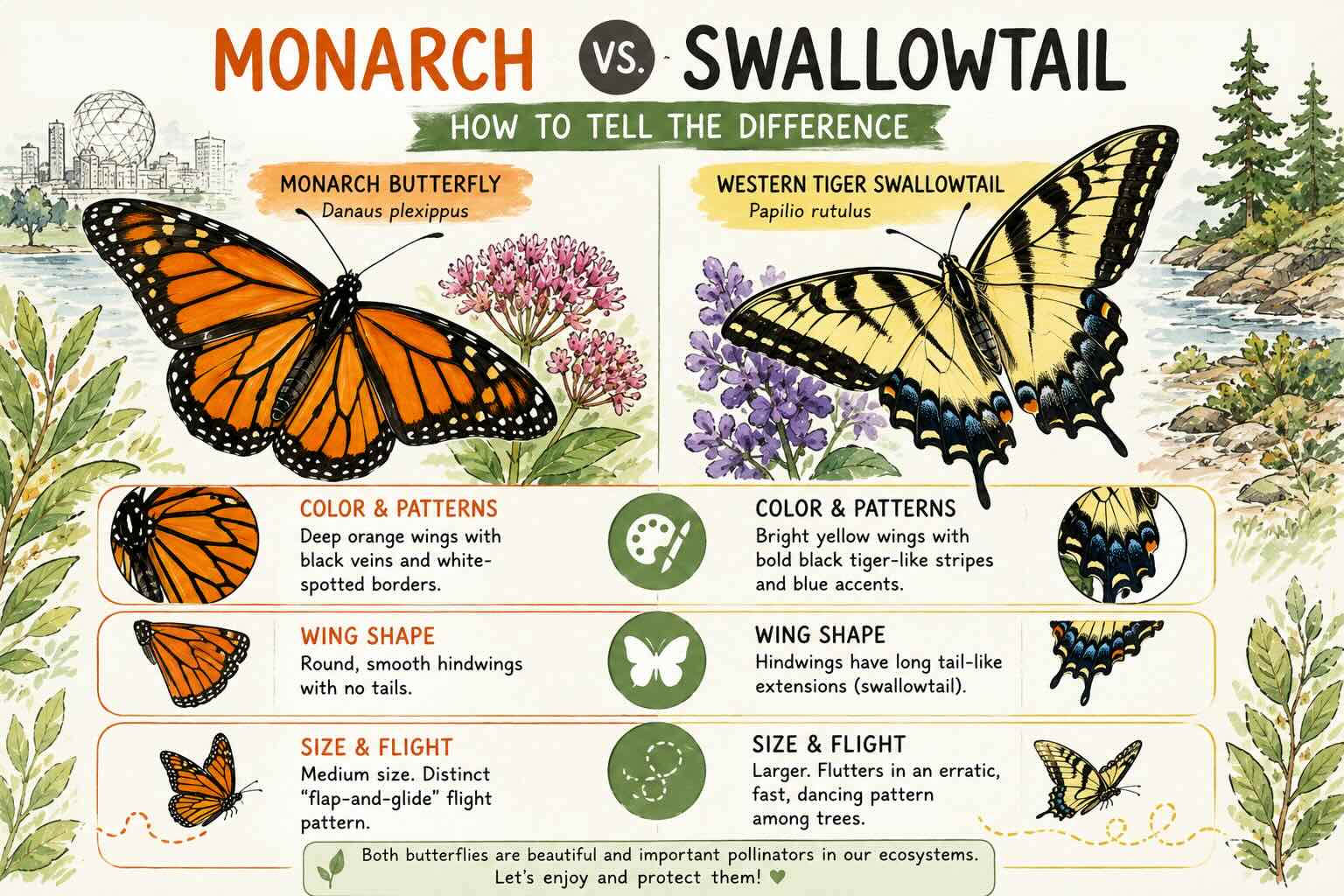 swallowtail butterfly in vancouver yellow tiger stripe summer boom