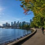 A beautiful, clear sunny day on the Stanley Park seawall showcasing the perfect Vancouver in September weather.